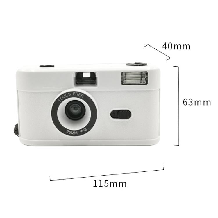Retro Manual Reusable Film Camera for Kids - no Film - White + Pink Purple