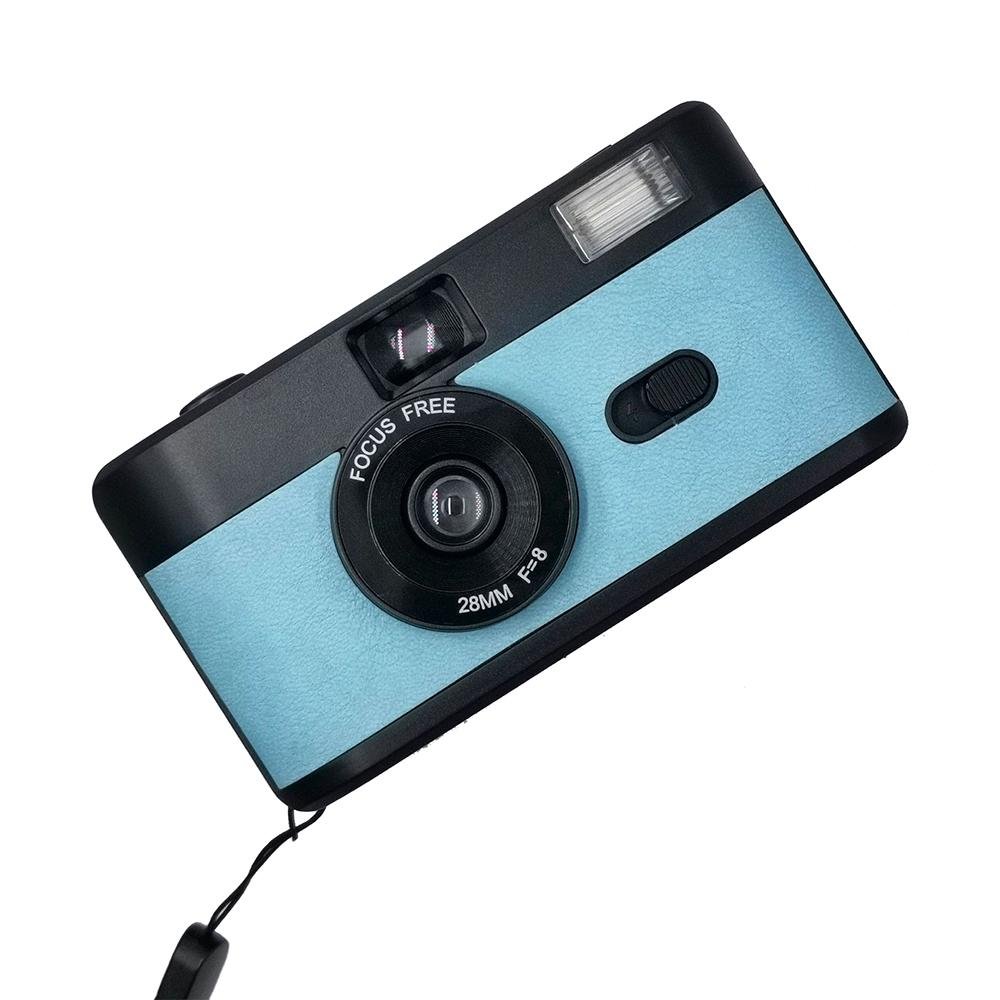 Retro Manual Reusable Film Camera for Kids - no Film - White + Purple