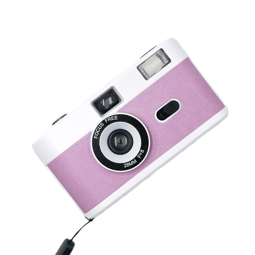 Retro Manual Reusable Film Camera for Kids - no Film - White + Red