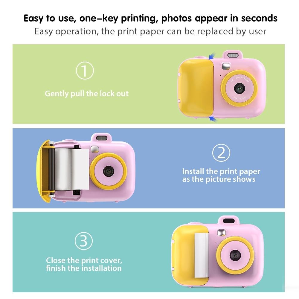 Smart Kids Thermal Camera With Printing Paper - 2.4 - Blue Focus - 503Af Pink Focus