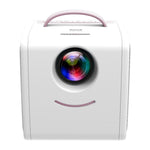 Portable Mini Projector For Kids - 1080P Led - Pink White