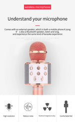 Blue Bluetooth 5.0 Karaoke Microphone for Family Entertainment