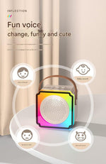 Blue Fun Portable Party Speaker - Karaoke Machine with Two Wireless Microphones and Voice Effects