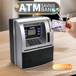 Kids Electronic ATM Savings Bank - Digital Piggy Bank with Password, Auto Roll - in Banknotes & Coin Slot for Financial Learning Fun(black)