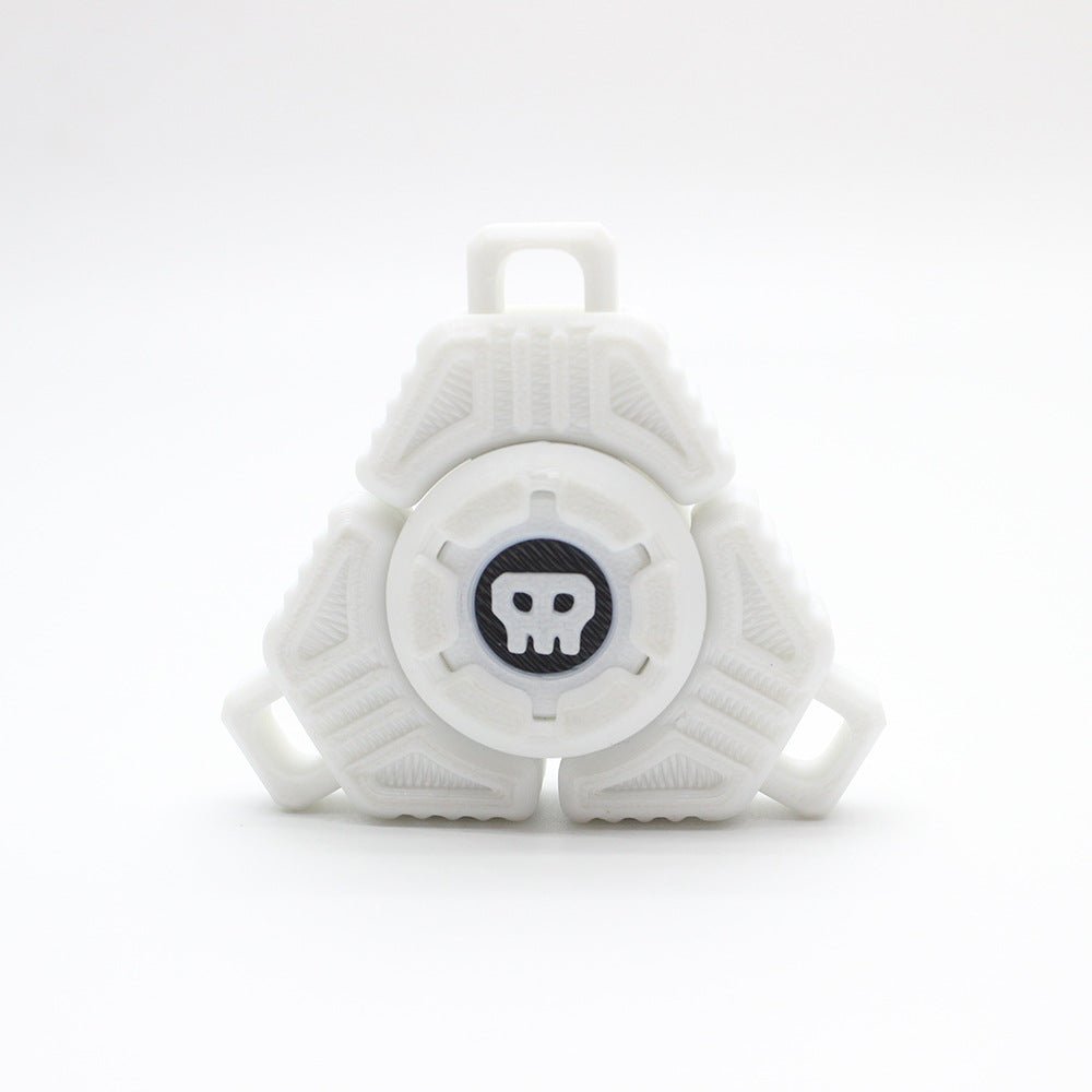Two Sci - Fi Triangular Keychain Fidget Spinner - 3D Printed EDC Stress Relief Toy(white)