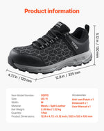 VEVOR Steel Toe Shoes for Men US Size 11 Athletic Work Shoe Sneakers Black