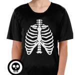 Childrens Skeleton Top Scary Kids Dress Up Halloween Book Week Bones T Shirt - L (10 - 12 Years Old)