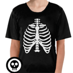 Childrens Skeleton Top Scary Kids Dress Up Halloween Book Week Bones T Shirt - L (10 - 12 Years Old)