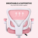 Kids Desk Chair - Children Office Study Seat with Footrest CILO - Pink