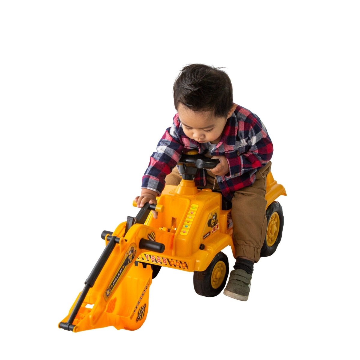 Ride - on Children’s Toy Excavator Truck (Yellow)