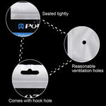 10-Pack Clear Front White Pearl Jewelry Zip Lock Bags - 34.5Cm X 9Cm With Hang Hole