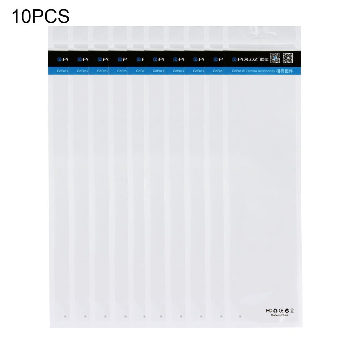10-Pack Clear Front White Pearl Jewelry Zip Lock Bags - 34.5Cm X 9Cm With Hang Hole