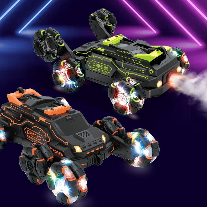 360-Degree Swing Arm Stunt Car With 2.4G Six-Wheel Drift Spray
