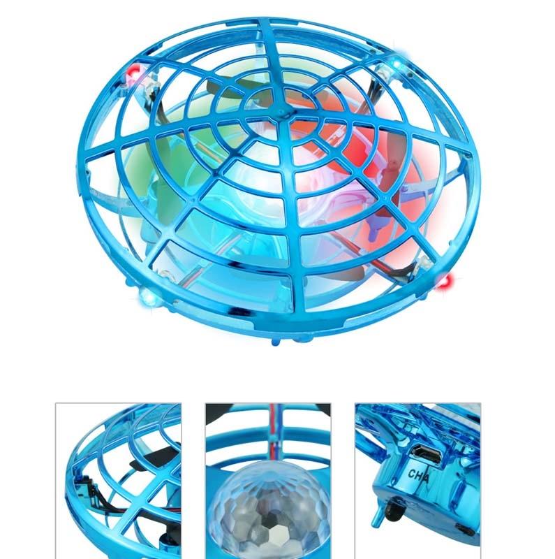 5 Induction Quadcopter Mini Drone With Colourful Lights - Blue