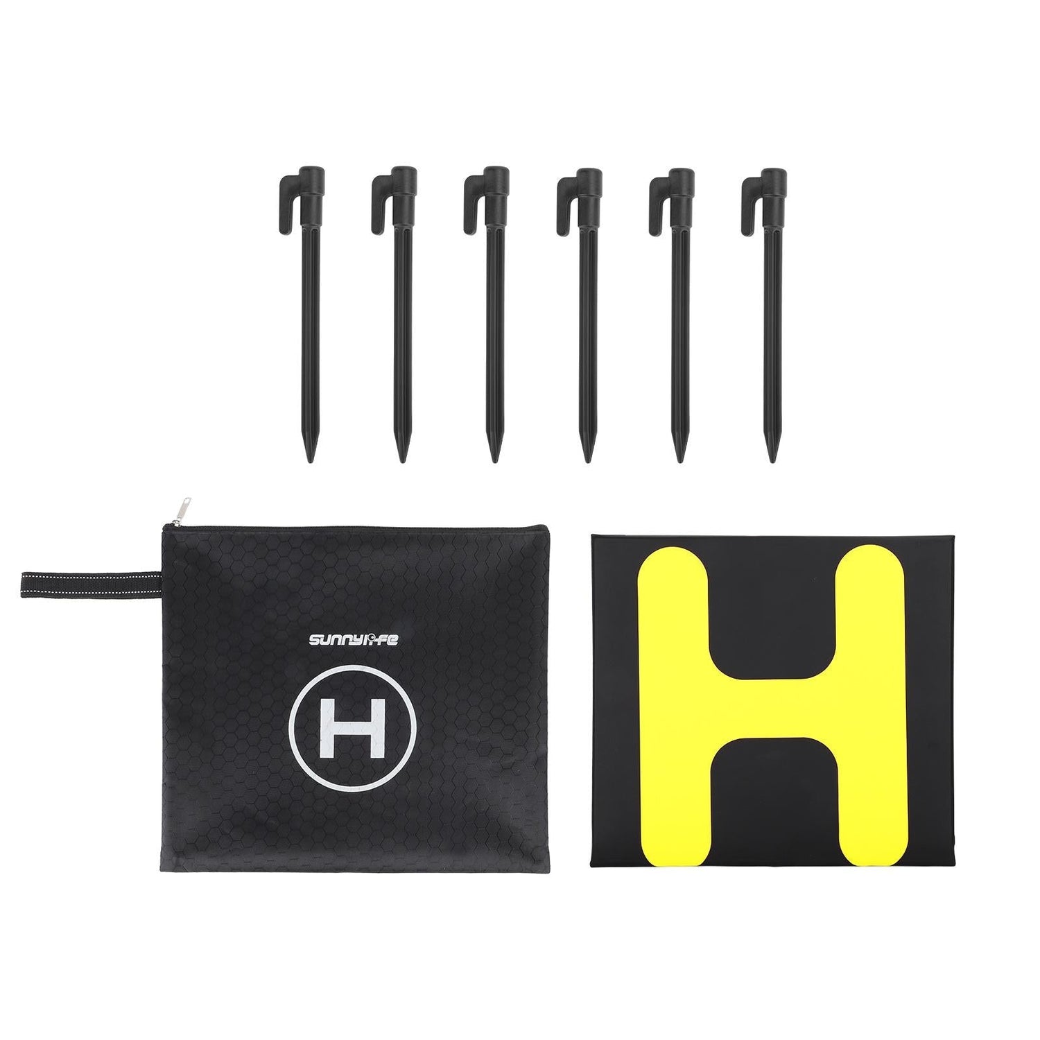 Double-Sided Folding Drone Apron With Ground Spikes - Universal Hexagonal Design