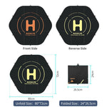 Double-Sided Folding Drone Apron With Ground Spikes - Universal Hexagonal Design