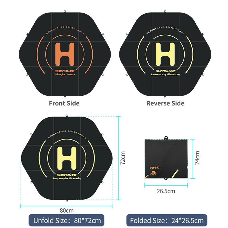 Double-Sided Folding Drone Apron With Ground Spikes - Universal Hexagonal Design