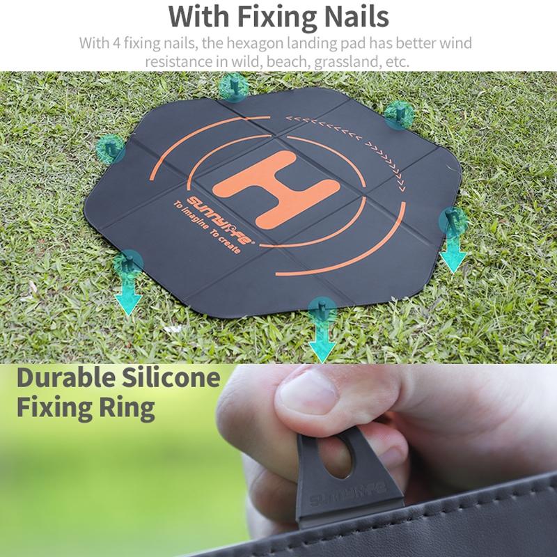 Double-Sided Folding Drone Apron With Ground Spikes - Universal Hexagonal Design