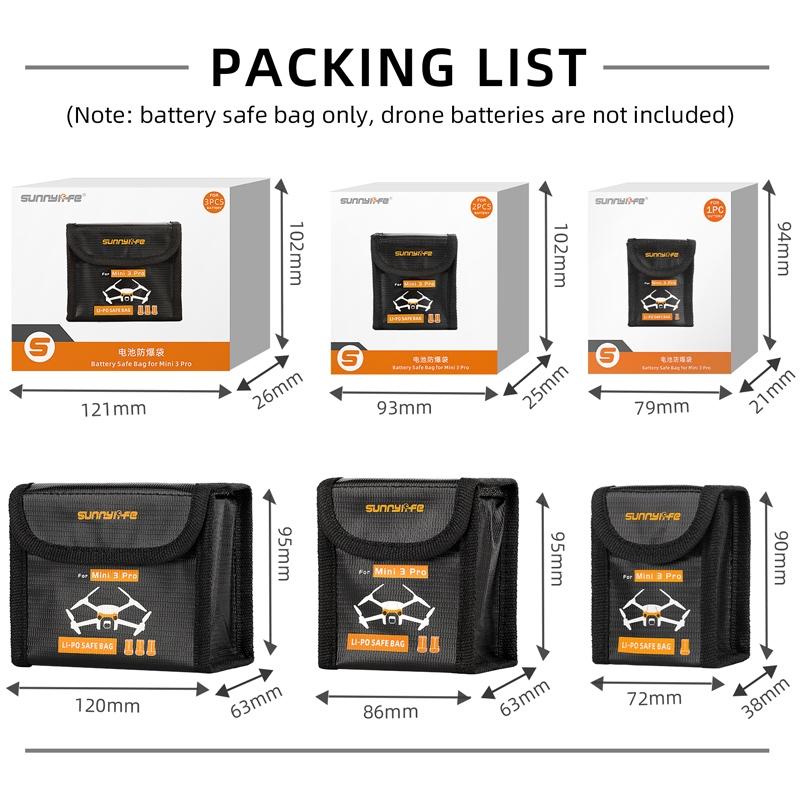 Explosion Proof Battery Bag For Dji Mini 3 Pro - Holds 3 Batteries