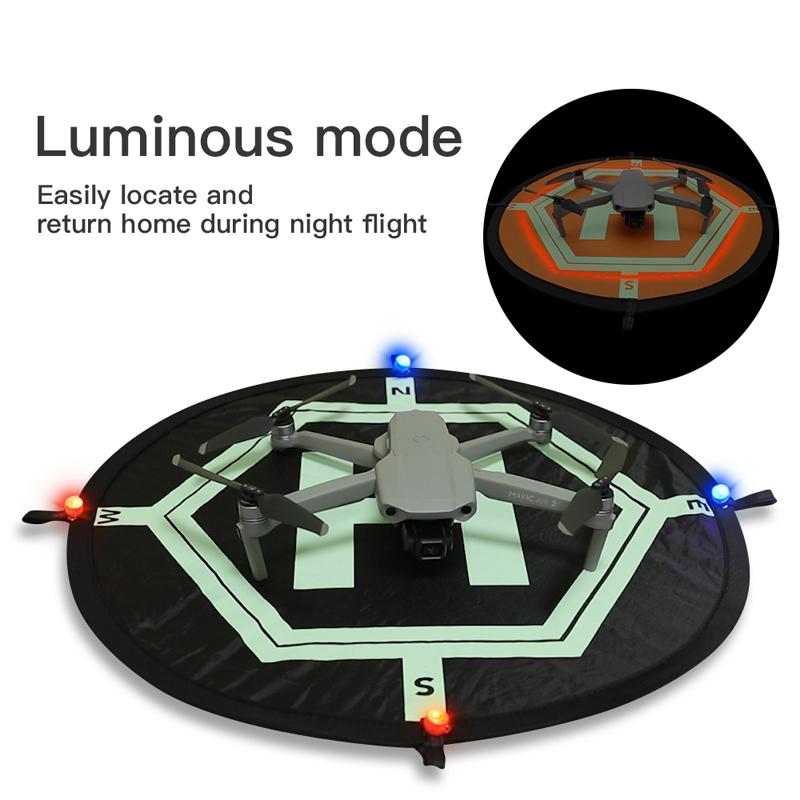 Foldable Landing Pad For Dji Mavic Mini / Air 2S / Fpv - 55Cm Round With Night Light