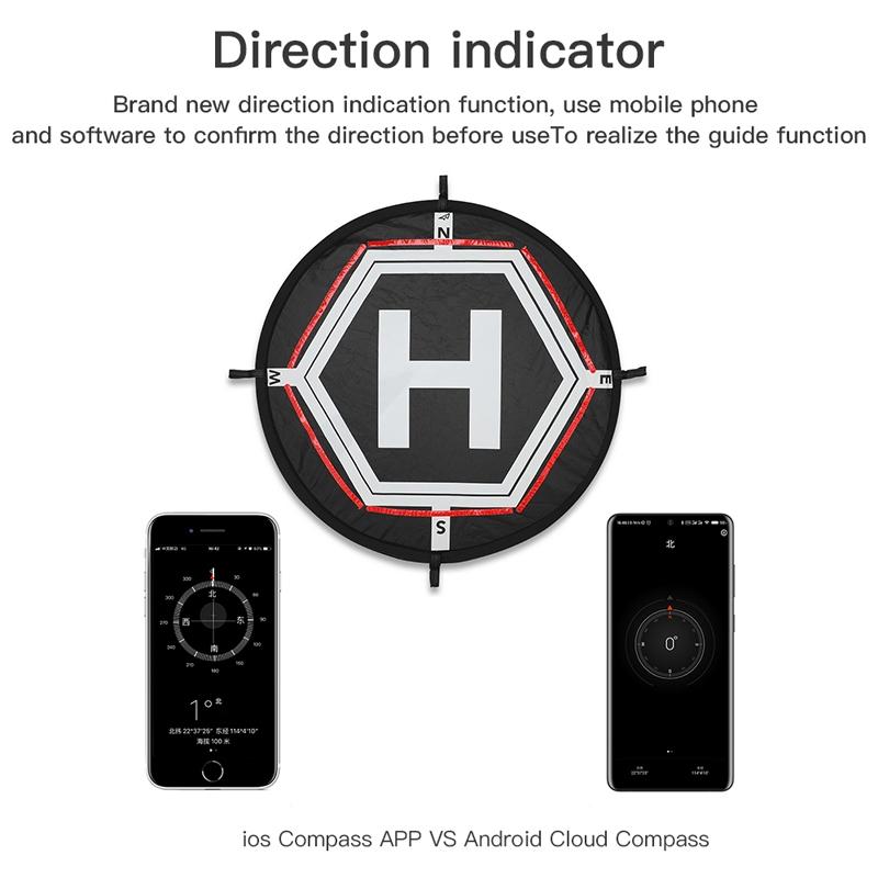 Foldable Landing Pad For Dji Mavic Mini / Air 2S / Fpv - 55Cm Round With Night Light