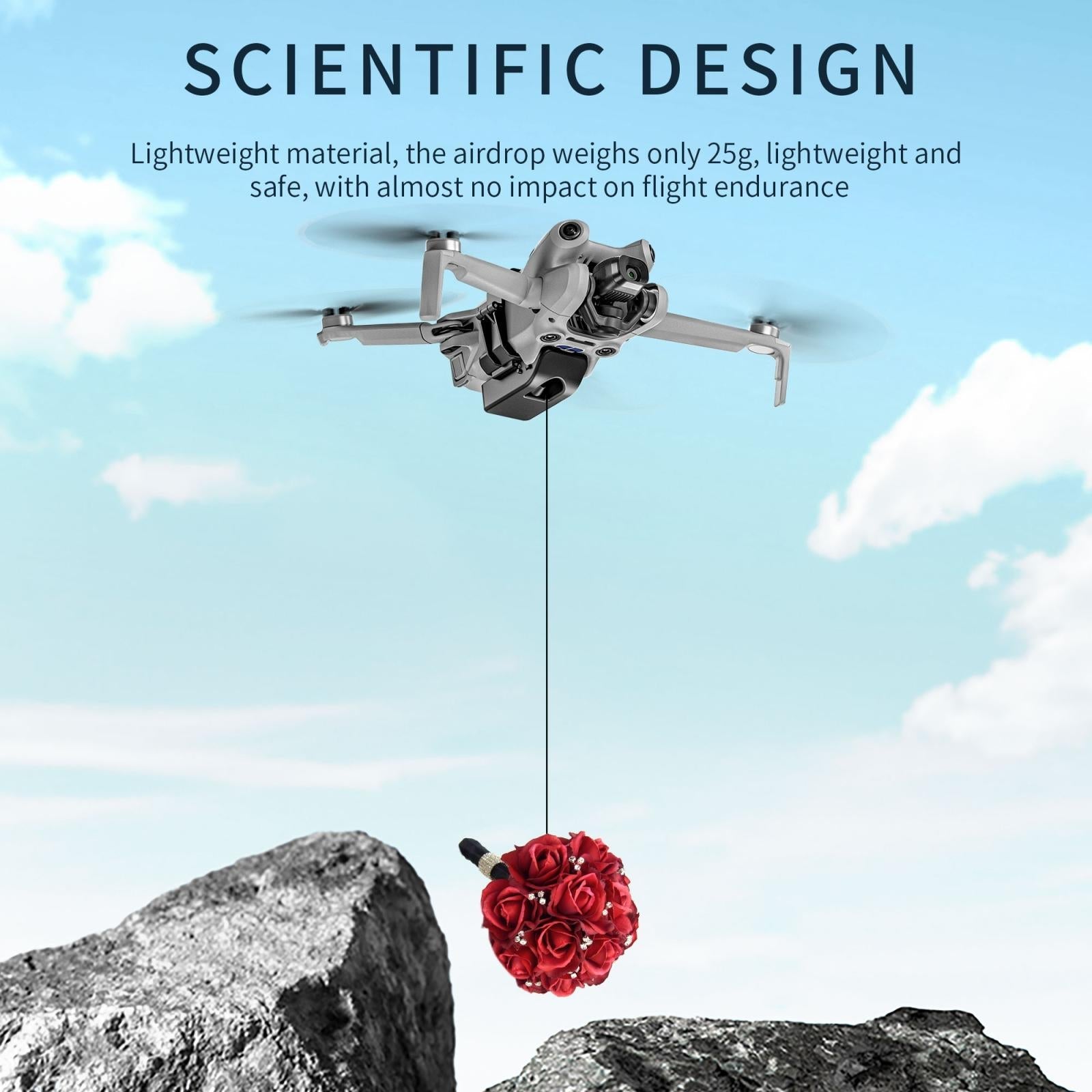 Parabolic Air Dropping System For Dji Mini 4 Pro - Led Light