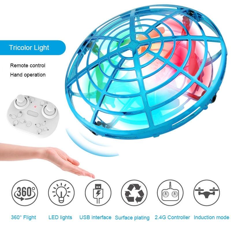 Remote Control Mini Drone With Colourful Lights - Induction Quadcopter