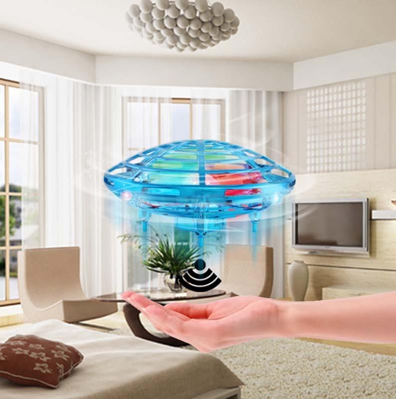 Remote Control Mini Drone With Colourful Lights - Induction Quadcopter