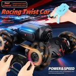 Twist Stunt Car With 2.4G Remote Control - Dual Control - Orange / Green