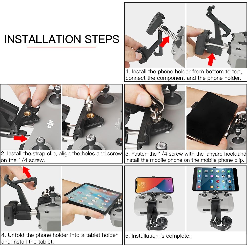 Universal Phone Tablet Bracket For Dji Mavic 3 / Mini 2 / Mini 3 Pro - Remote Control Clip
