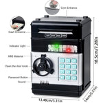 Blue Children's Mini Safe Piggy Bank with Fingerprint and Password Lock
