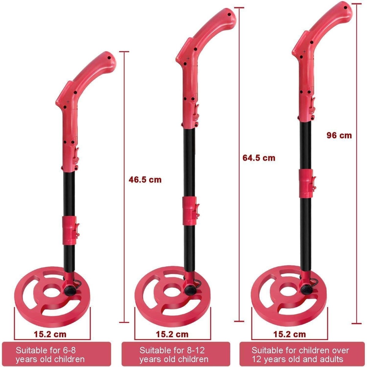 Outdoor Treasure Hunter Metal Detector for Kids - Science Toy - Red