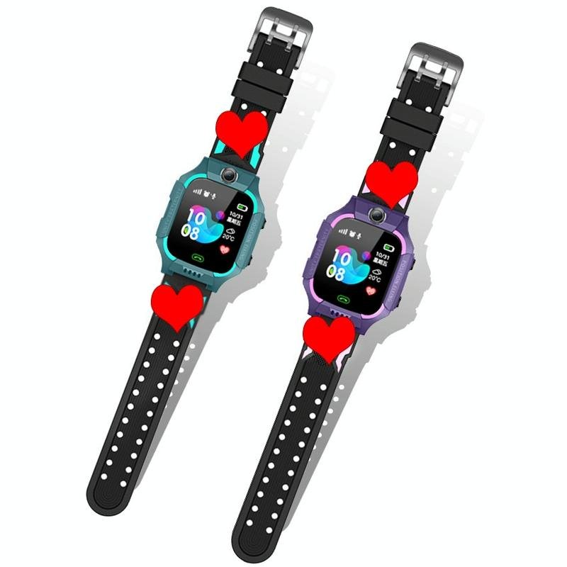 Children Phone Watch Smart Positioning Full Touch Screen Student Watch - Purple