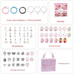 Unicorn DIY Beaded Bracelet Kit for Kids - Pink Crystal Beads and Charms Jewelry Set with Gift Box