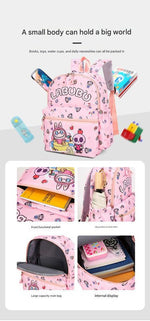 Kids Cartoon Character 3 - Piece Backpack Set - Lightweight School Bag with Lunch Bag & Pencil Case(Light blue)