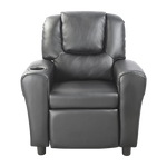 PU Leather Kids Recliner with Drink Holder