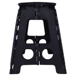125kg Plastic Folding Step Stool 39cm Portable Chair Flat Indoor/Outdoor Home - Black