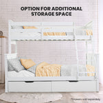 Kingston Slumber Triple Wooden Single Over Double Bunk Bed Frame for Kids, Convertible Design, White