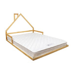 Pine Wood Floor Bed House Frame for Kids and Toddlers
