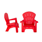Kids Durable Table and Two Child - sized Chairs Set - Red