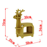 Yellow Small Creative Reindeer-Shaped Solid Wood Bookshelf for Kids