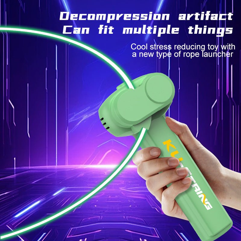 Pink 3 - Meter Glow - in - the - Dark Rope Launcher Toy - Fun Stress Relief for All Ages