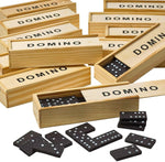 Domino Set Wooden Box Kids Children Traditional Toy 28 Dominoes