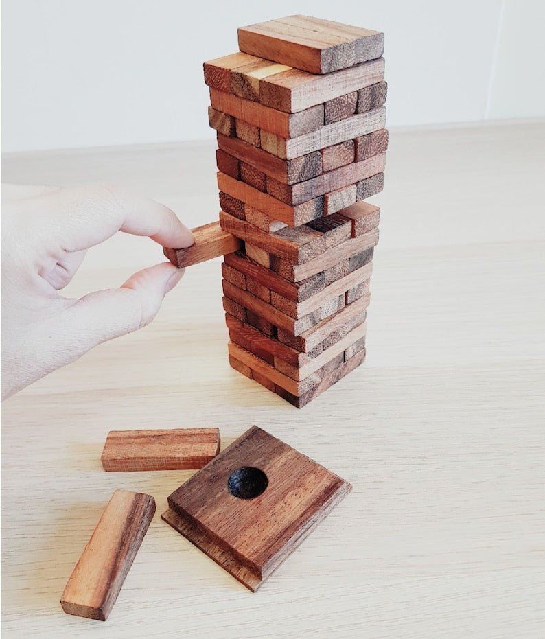 Board Game Rocking Stack Stacking blocks wood balance game handmade stacking Fun Board Games ...