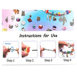 DIY Charm Bracelet Making Kit - Colorful Beads and Charms Set with Storage Box(76PCS)
