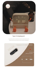Adorable Toast - Shaped Digital Alarm Clock with Night Light & Phone Stand - Multifunctional Kids Clock(brown)
