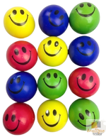 12x STRESS BALLS Hand Relief Squeeze Toy Reliever Antistress Soft Smiley MULTI