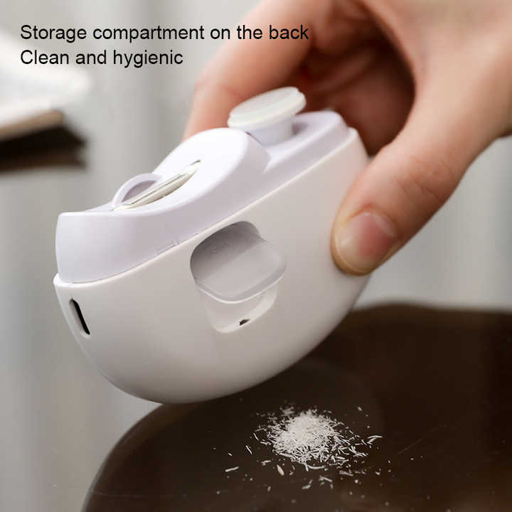 White Automatic Electric Nail Clipper & Grinder – Multi - Functional Safe Nail Trimmer for Adults & Kids