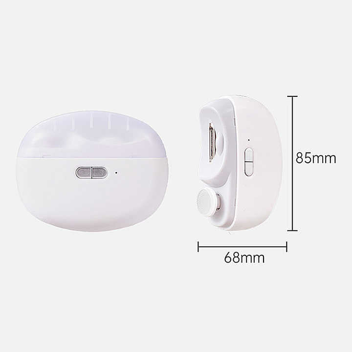White Automatic Electric Nail Clipper & Grinder – Multi - Functional Safe Nail Trimmer for Adults & Kids