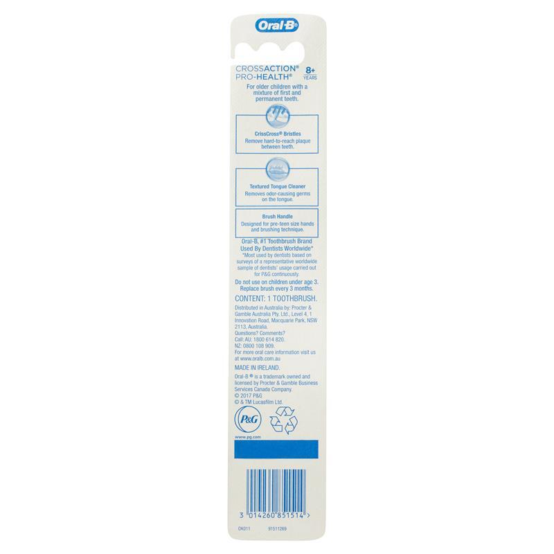 Oral B Cross Action Pro - Health 8+ Years Toothbrush for Kids Standard Tooth Brush